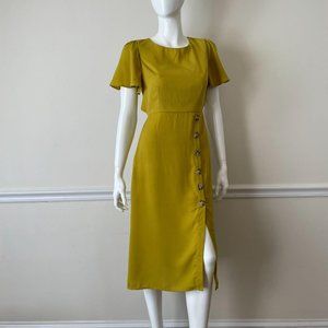 Essue 1940's Style Midi Cutout Button Back Dress S